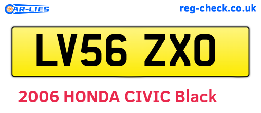 LV56ZXO are the vehicle registration plates.