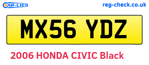 MX56YDZ are the vehicle registration plates.