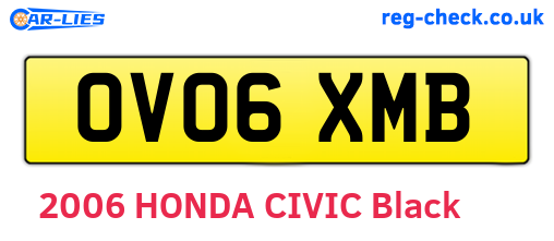 OV06XMB are the vehicle registration plates.