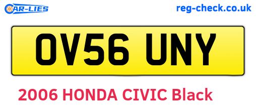 OV56UNY are the vehicle registration plates.