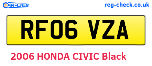 RF06VZA are the vehicle registration plates.