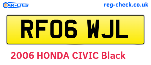 RF06WJL are the vehicle registration plates.