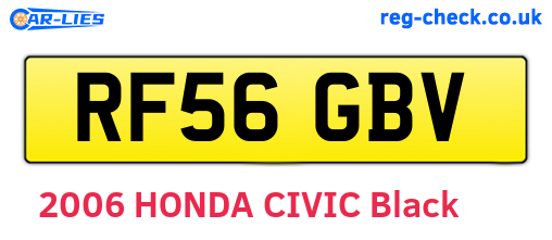 RF56GBV are the vehicle registration plates.