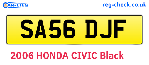 SA56DJF are the vehicle registration plates.