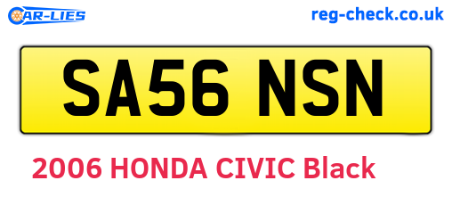 SA56NSN are the vehicle registration plates.
