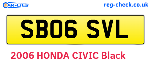 SB06SVL are the vehicle registration plates.