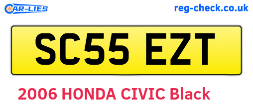 SC55EZT are the vehicle registration plates.
