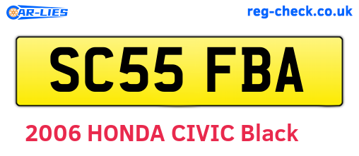 SC55FBA are the vehicle registration plates.