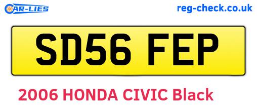 SD56FEP are the vehicle registration plates.