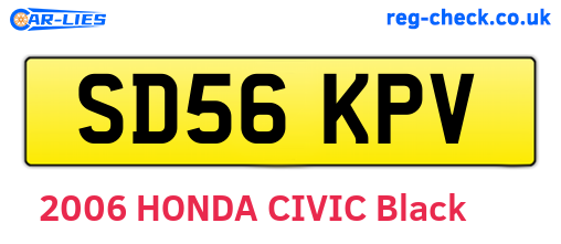SD56KPV are the vehicle registration plates.
