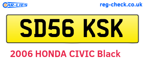 SD56KSK are the vehicle registration plates.