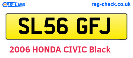 SL56GFJ are the vehicle registration plates.