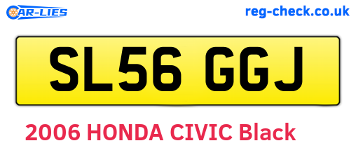 SL56GGJ are the vehicle registration plates.