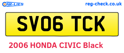 SV06TCK are the vehicle registration plates.