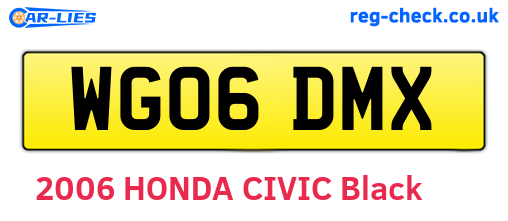 WG06DMX are the vehicle registration plates.