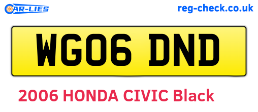 WG06DND are the vehicle registration plates.