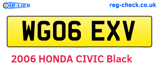 WG06EXV are the vehicle registration plates.