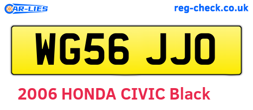 WG56JJO are the vehicle registration plates.