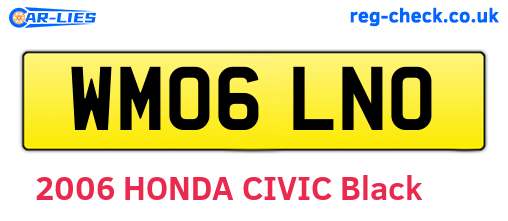 WM06LNO are the vehicle registration plates.