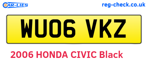 WU06VKZ are the vehicle registration plates.