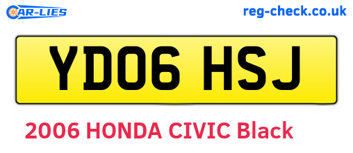 YD06HSJ are the vehicle registration plates.