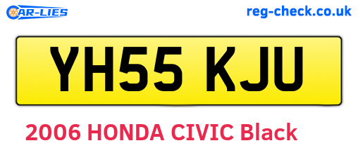 YH55KJU are the vehicle registration plates.