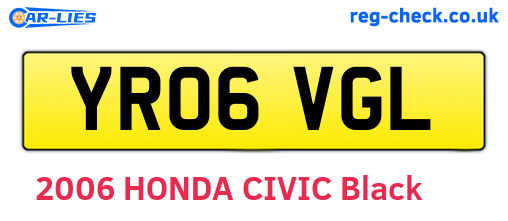 YR06VGL are the vehicle registration plates.