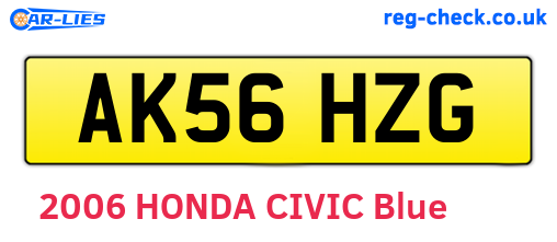AK56HZG are the vehicle registration plates.