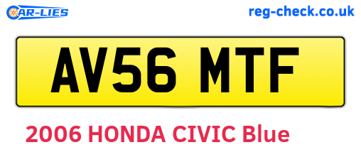 AV56MTF are the vehicle registration plates.