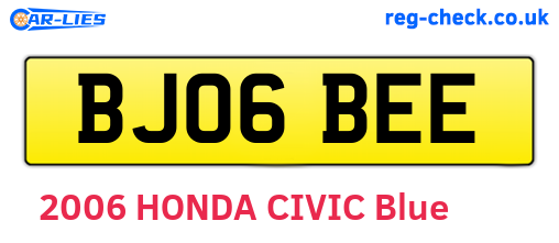 BJ06BEE are the vehicle registration plates.