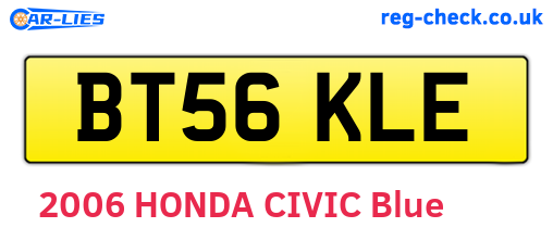 BT56KLE are the vehicle registration plates.
