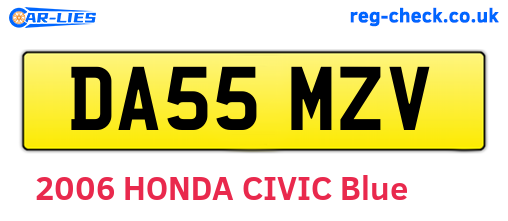 DA55MZV are the vehicle registration plates.