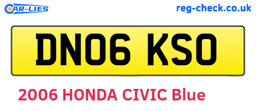 DN06KSO are the vehicle registration plates.