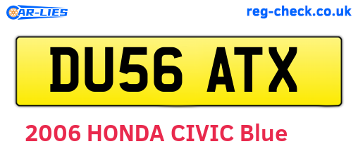DU56ATX are the vehicle registration plates.
