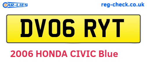 DV06RYT are the vehicle registration plates.