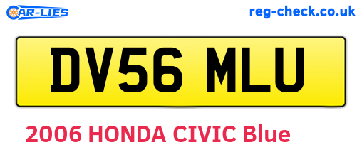DV56MLU are the vehicle registration plates.