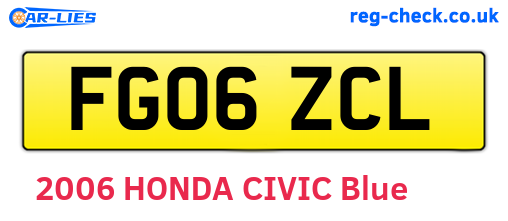 FG06ZCL are the vehicle registration plates.