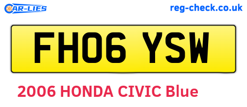 FH06YSW are the vehicle registration plates.