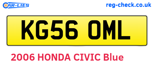 KG56OML are the vehicle registration plates.