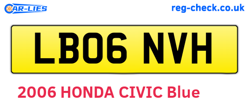 LB06NVH are the vehicle registration plates.