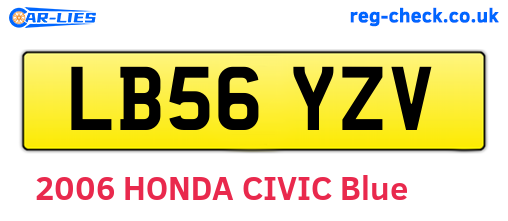 LB56YZV are the vehicle registration plates.
