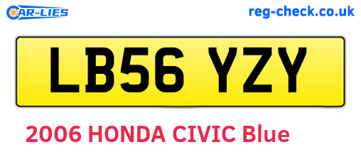 LB56YZY are the vehicle registration plates.