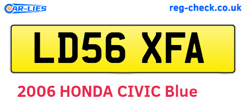 LD56XFA are the vehicle registration plates.