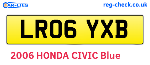 LR06YXB are the vehicle registration plates.