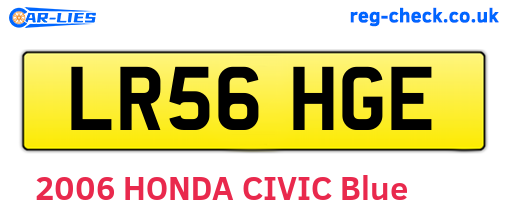LR56HGE are the vehicle registration plates.