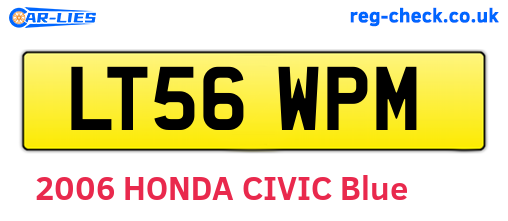 LT56WPM are the vehicle registration plates.