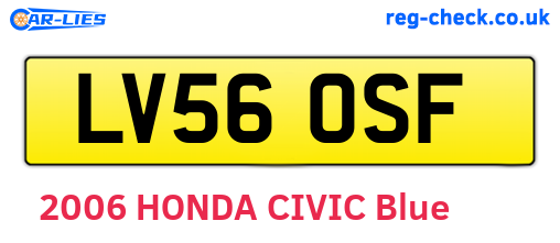 LV56OSF are the vehicle registration plates.