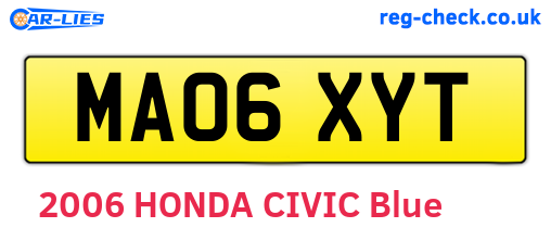 MA06XYT are the vehicle registration plates.