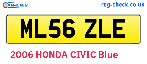 ML56ZLE are the vehicle registration plates.