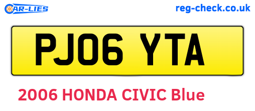 PJ06YTA are the vehicle registration plates.